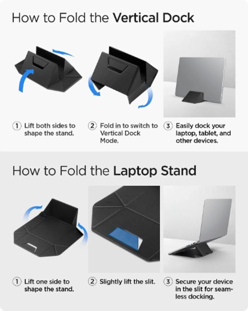 Подставка для ноутбука Spigen Slim Fold Laptop Stand LD201-S9 (AMP11118) - Black. Фото 13 Подставка для ноутбука Spigen Slim Fold Laptop Stand LD201-S9 (AMP11118) - Black (982329B). Фото 13 из 16