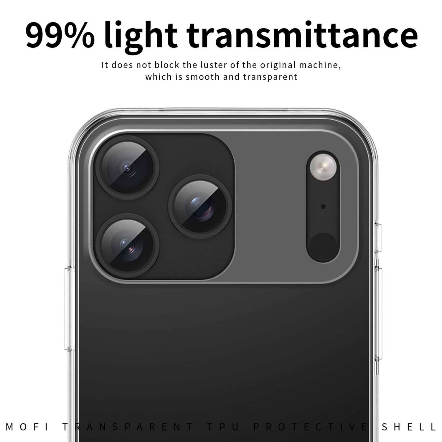 Силіконовий (TPU) чохол MOFI Thin Guard для iPhone 18 Pro Max - Transparent. Фото 5 Силіконовий (TPU) чохол MOFI Thin Guard для iPhone 18 Pro Max - Transparent (423854T). Фото 5 з 9