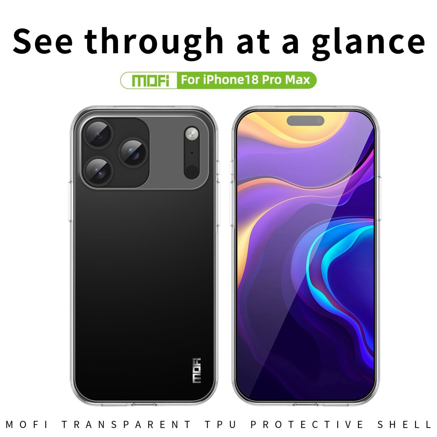 Силіконовий (TPU) чохол MOFI Thin Guard для iPhone 18 Pro Max - Transparent. Фото 2 Силіконовий (TPU) чохол MOFI Thin Guard для iPhone 18 Pro Max - Transparent (423854T). Фото 2 з 9
