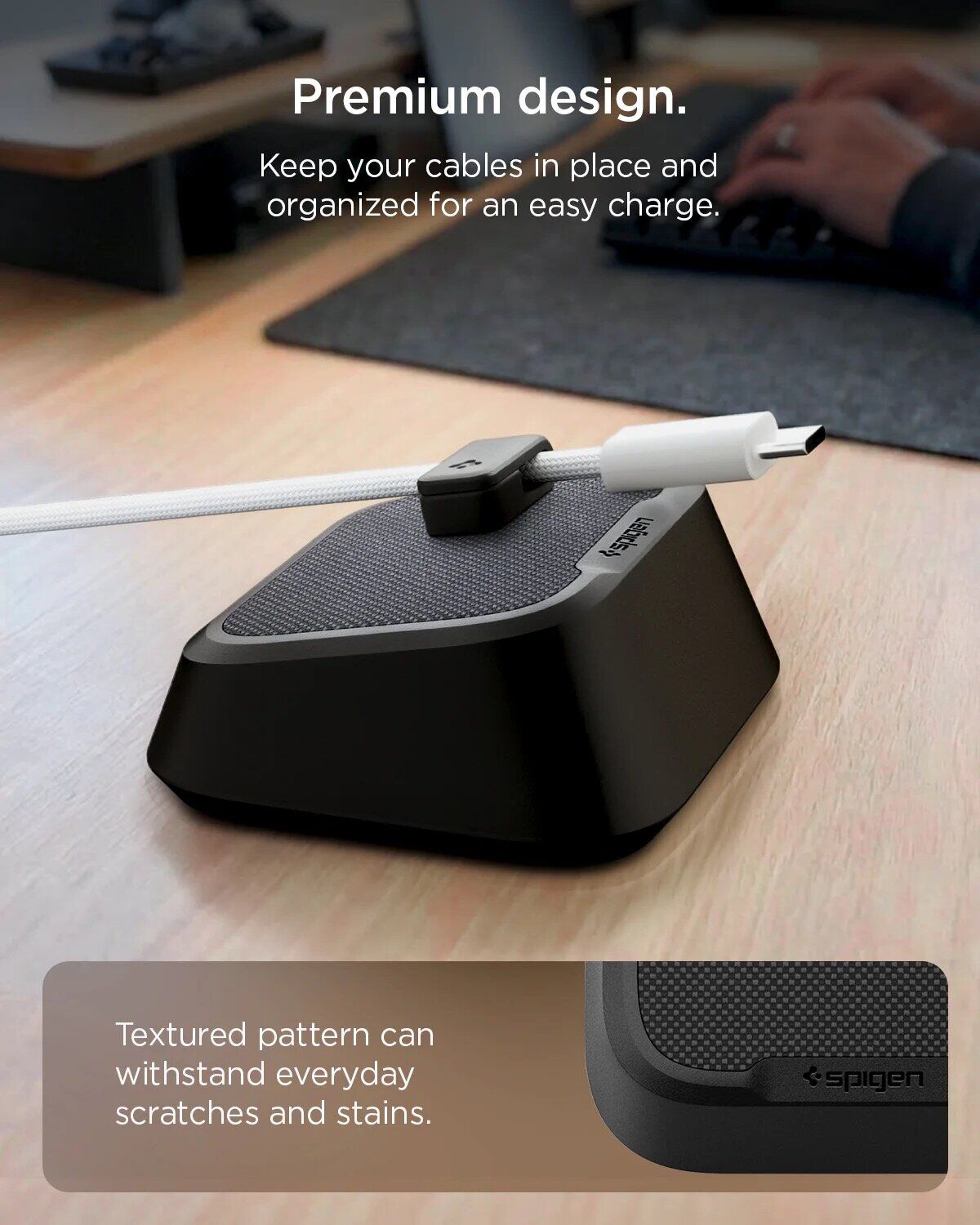 Тримач для кабелів Spigen Magnetic Cable Holder (APP11145) - Black. Фото 7 Тримач для кабелів Spigen Magnetic Cable Holder (APP11145) - Black (995908B). Фото 7 з 12