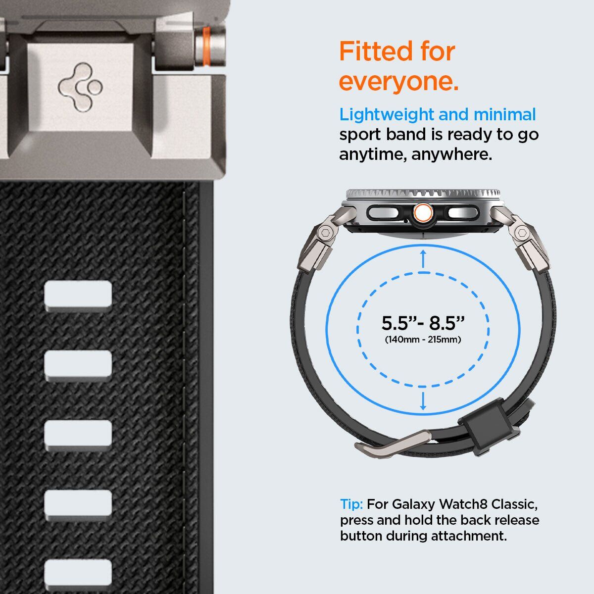 Ремінець Spigen DuraPro Armor для Samsung Galaxy Watch 8 (40/44mm) / 8 Classic AMP10118 - Black. Фото 12 Ремінець Spigen DuraPro Armor для Samsung Galaxy Watch 8 (40/44mm) / 8 Classic AMP10118 - Black (384189B). Фото 12 з 16