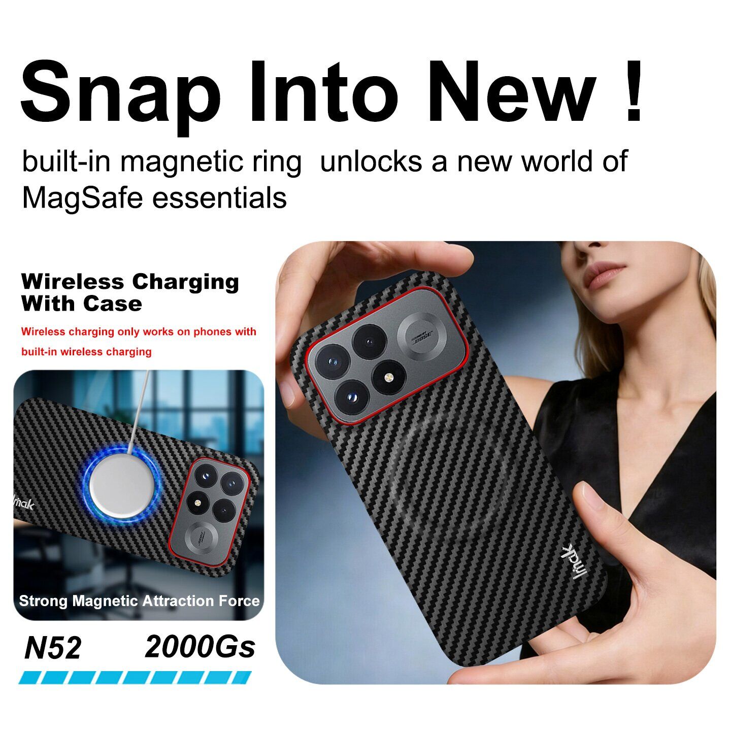 Захисний чохол IMAK Carbon Guard with MagSafe для Xiaomi Poco F9 Pro - Carbon Fiber. Фото 4 Захисний чохол IMAK Carbon Guard with MagSafe для Xiaomi Poco F9 Pro - Carbon Fiber (429128C). Фото 4 з 9