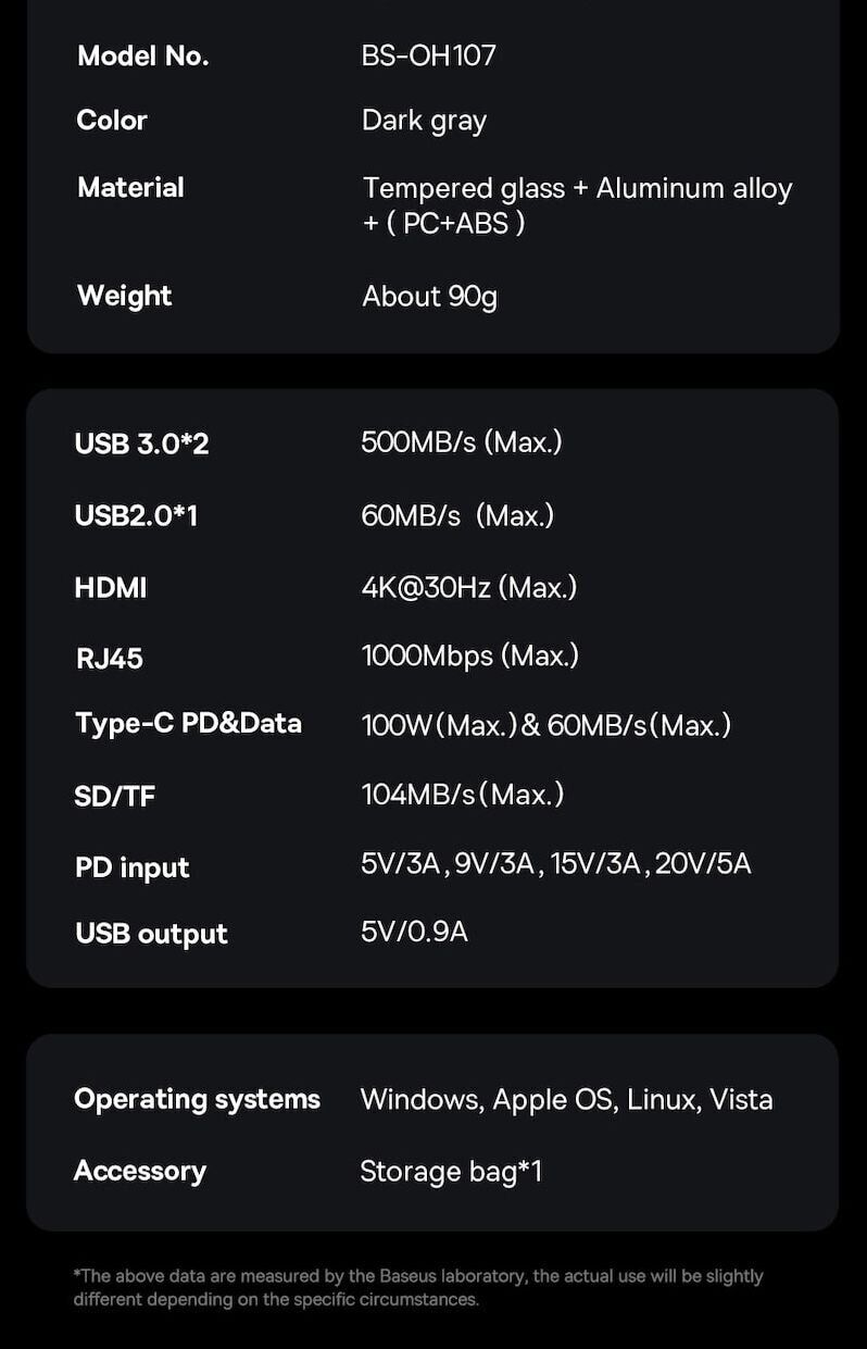 USB HUB Baseus AcmeJoy 7 in 1 (WKJZ010413) - Dark Gray. Фото 30 USB HUB Baseus AcmeJoy 7 in 1 (WKJZ010413) - Dark Gray (896481H). Фото 30 из 31