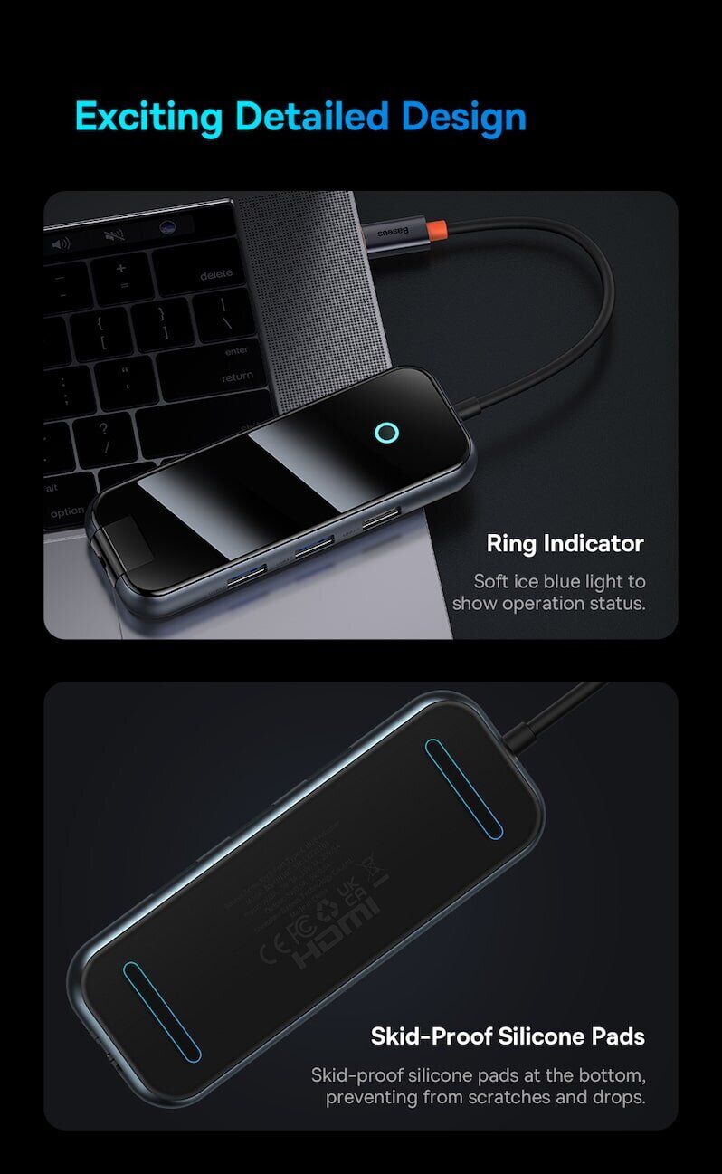 USB HUB Baseus AcmeJoy 7 in 1 (WKJZ010413) - Dark Gray. Фото 25 USB HUB Baseus AcmeJoy 7 in 1 (WKJZ010413) - Dark Gray (896481H). Фото 25 из 31