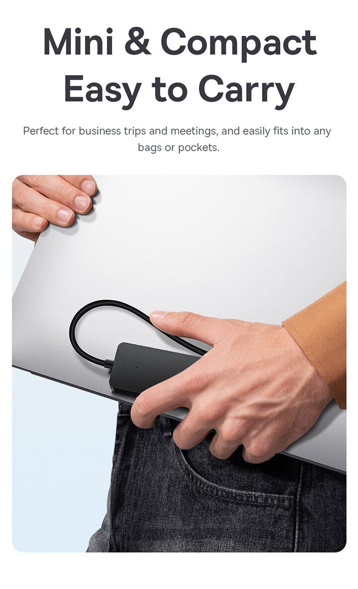 USB HUB Baseus UltraJoy Series USB to 4USB3.0 (0.5m) B0005280B811-04 - Space Gray. Фото 9 USB HUB Baseus UltraJoy Series USB to 4USB3.0 (0.5m) B0005280B811-04 - Space Gray (896482H). Фото 9 из 15