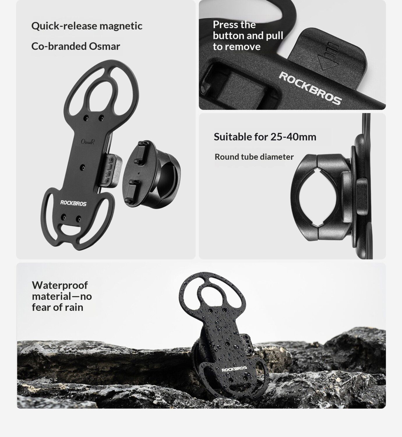 Велосипедный держатель ROCKBROS S55J-Z23 Magnetic Bicycle Holder - Black. Фото 10 Велосипедный держатель ROCKBROS S55J-Z23 Magnetic Bicycle Holder - Black (981570B). Фото 10 из 11