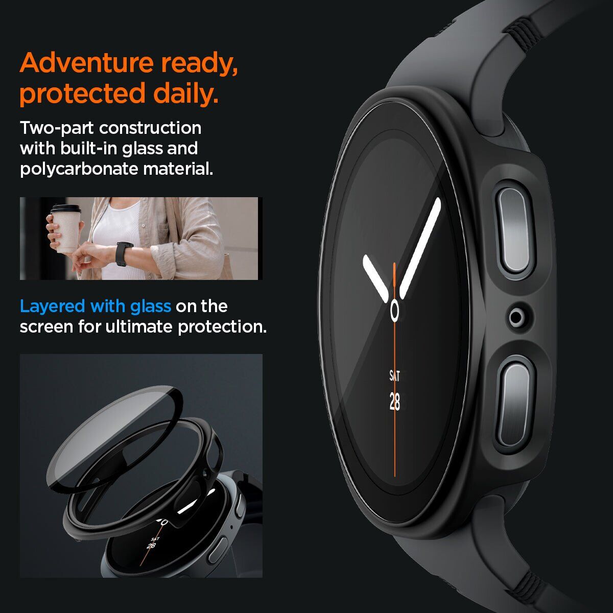 Защитный чехол Spigen Thin Fit (FW) для Samsung Galaxy Watch 9 (40mm) / 8 (40mm) ACS11597 - Black. Фото 7 Защитный чехол Spigen Thin Fit (FW) для Samsung Galaxy Watch 9 (40mm) / 8 (40mm) ACS11597 - Black (387006B). Фото 7 из 10