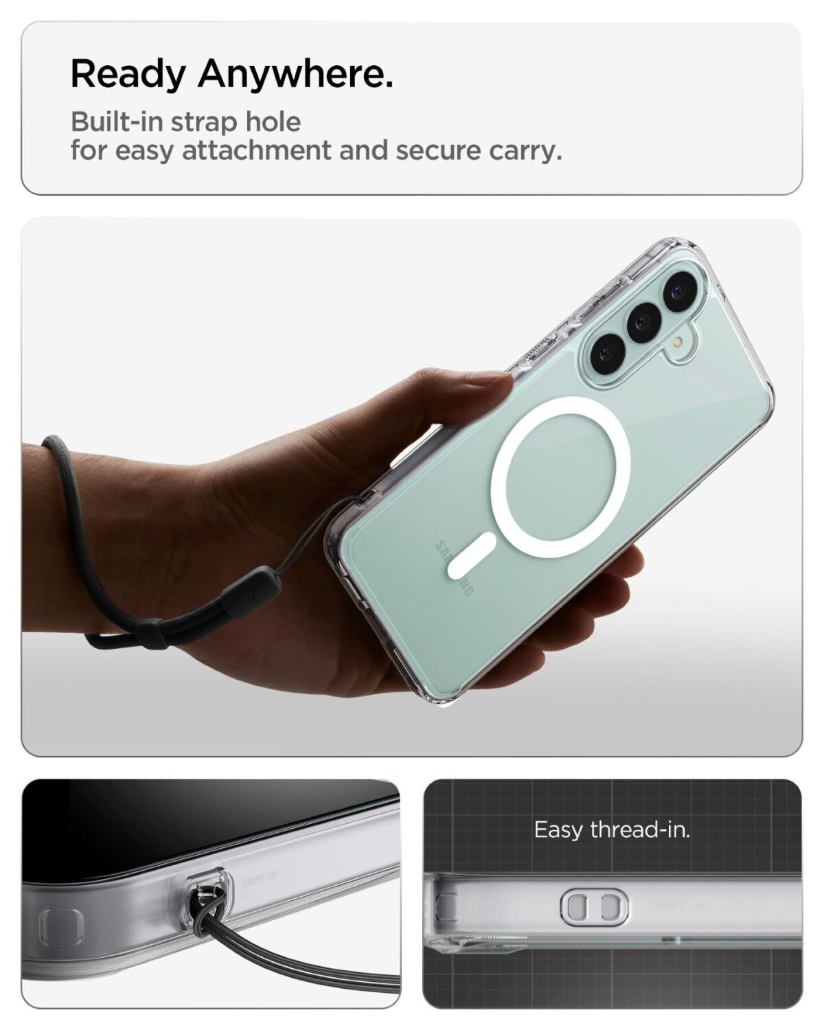 Защитный чехол Spigen Ultra Hybrid MagSafe для Samsung Galaxy S26 FE (ACS11636) - Clear / White. Фото 10 Защитный чехол Spigen Ultra Hybrid MagSafe для Samsung Galaxy S26 FE (ACS11636) - Clear / White (412780W). Фото 10 из 14