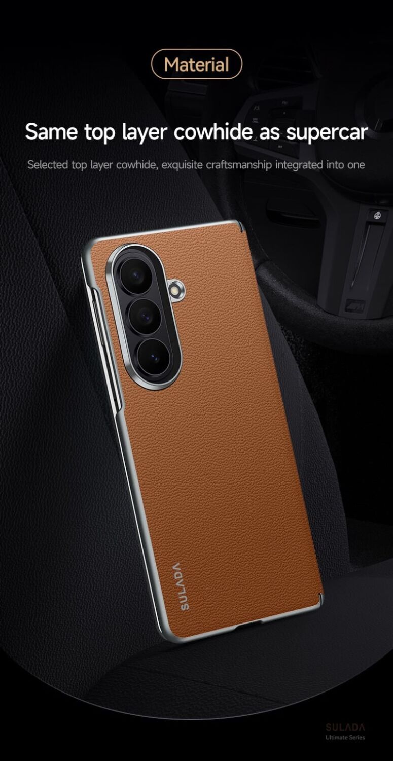 Захисний чохол SULADA Natural Leather Case для Samsung Galaxy Fold 8 Ultra - Black. Фото 4 Захисний чохол SULADA Natural Leather Case для Samsung Galaxy Fold 8 Ultra - Black (424019B). Фото 4 з 11