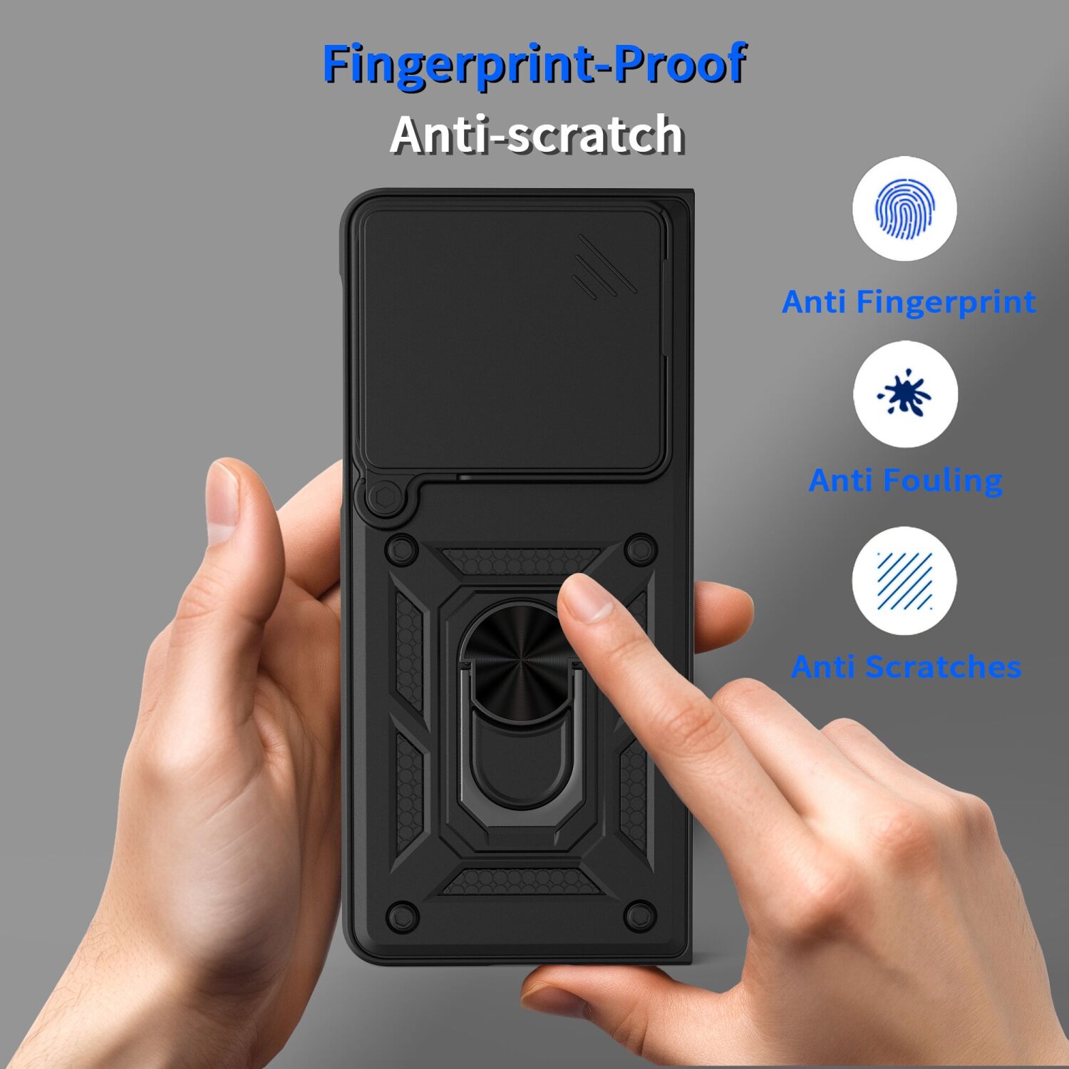 Чехол с защитой камеры Deexe Armor Shield для Motorola Razr Fold - Black. Фото 4 Чехол с защитой камеры Deexe Armor Shield для Motorola Razr Fold - Black (423009B). Фото 4 из 9