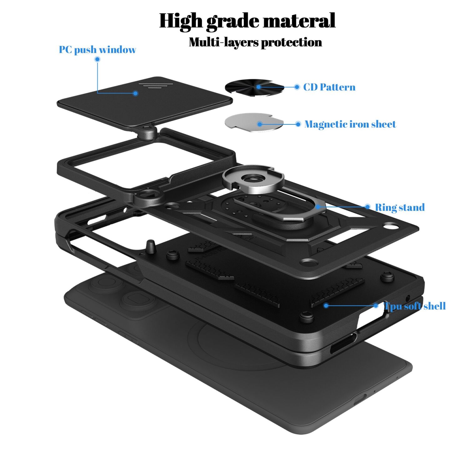 Чехол с защитой камеры Deexe Armor Shield для Motorola Razr Fold - Black. Фото 7 Чехол с защитой камеры Deexe Armor Shield для Motorola Razr Fold - Black (423009B). Фото 7 из 9
