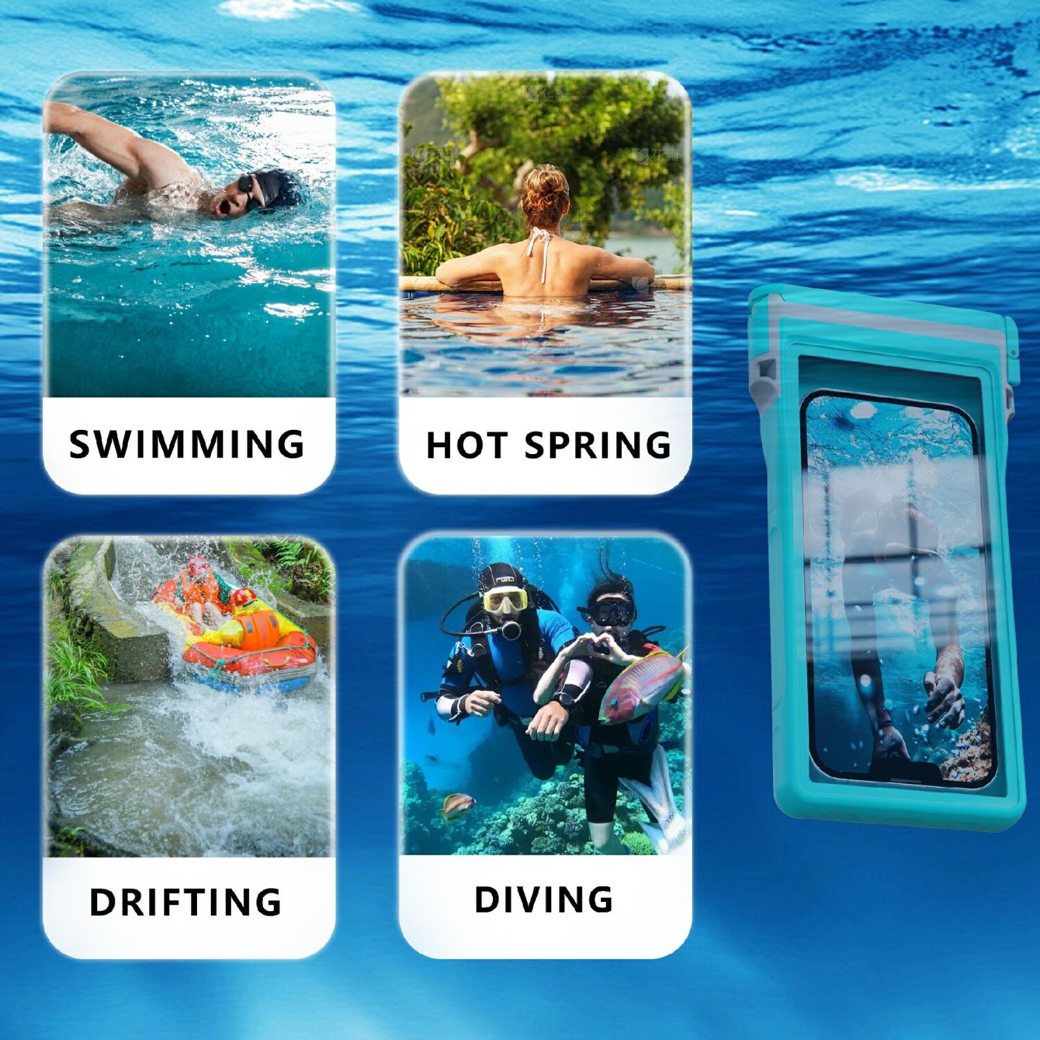 Вологозахисний чохол SHELLBOX Waterproof Bag - Blue. Фото 8 Вологозахисний чохол SHELLBOX Waterproof Bag - Blue (981864L). Фото 8 з 13