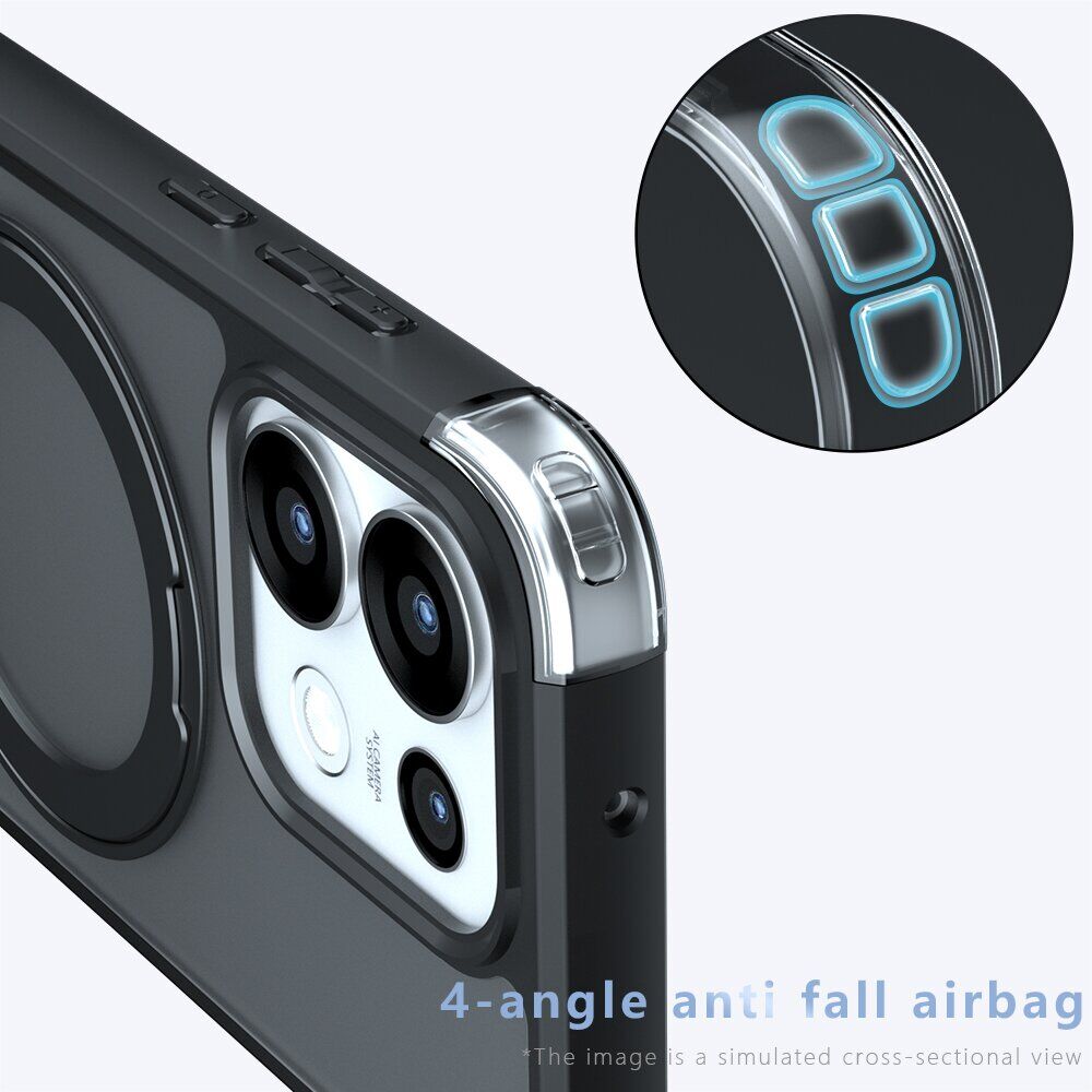 Защитный чехол Deexe Matte Skin Kickstand with MagSafe для OPPO Reno 16 Pro - Transparent Black. Фото 13 Защитный чехол Deexe Matte Skin Kickstand with MagSafe для OPPO Reno 16 Pro - Transparent Black (413603TB). Фото 13 из 16