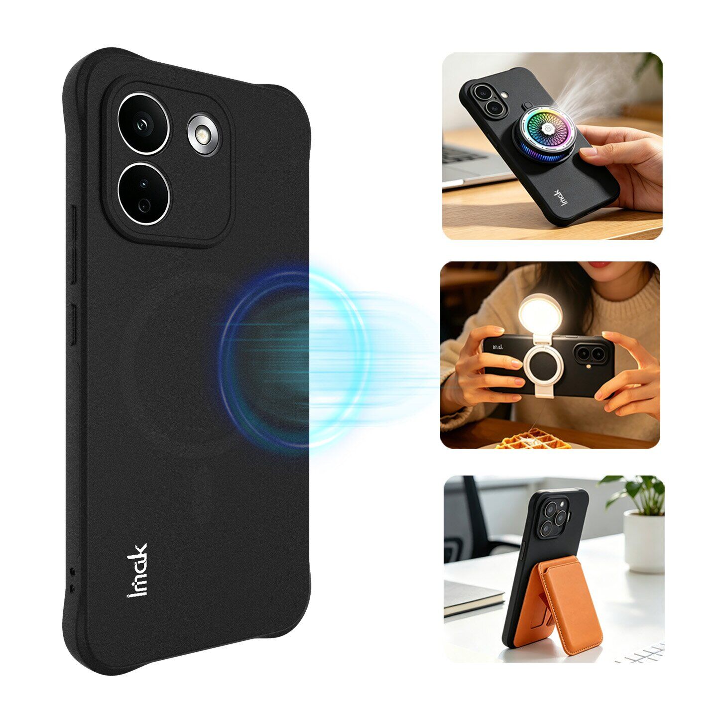 Защитный чехол IMAK Airbag Sand Case with MagSafe для Xiaomi Redmi Note 17 Pro Max - Matte Black. Фото 3 Защитный чехол IMAK Airbag Sand Case with MagSafe для Xiaomi Redmi Note 17 Pro Max - Matte Black (430513MB). Фото 3 из 11