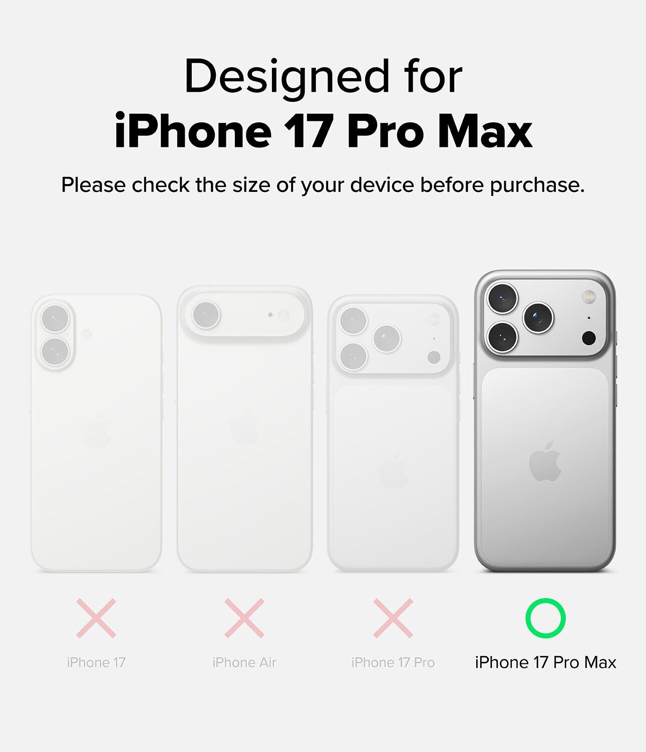 Захисний чохол Ringke Alles для iPhone 17 Pro Max (8800328810518) - Gun Metal. Фото 3 Захисний чохол Ringke Alles для iPhone 17 Pro Max (8800328810518) - Gun Metal (411126H). Фото 3 з 13