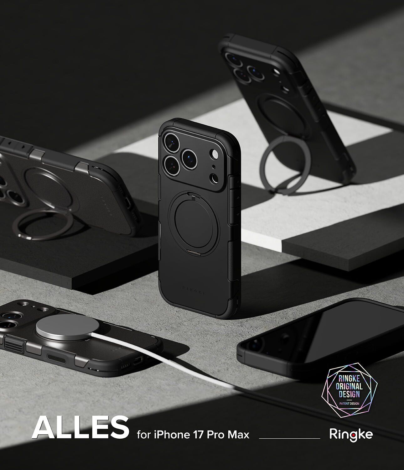 Захисний чохол Ringke Alles для iPhone 17 Pro Max (8800328810518) - Gun Metal. Фото 2 Захисний чохол Ringke Alles для iPhone 17 Pro Max (8800328810518) - Gun Metal (411126H). Фото 2 з 13