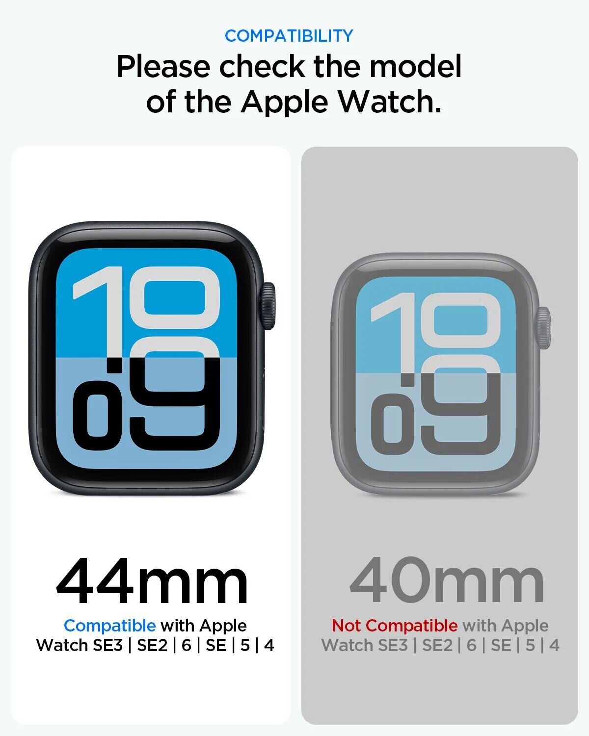 Защитный чехол Spigen Thin Fit (FW) для Apple Watch 44 mm / SE 44 mm (ACS11592) - Black. Фото 5 Защитный чехол Spigen Thin Fit (FW) для Apple Watch 44 mm / SE 44 mm (ACS11592) - Black (398000B). Фото 5 из 9