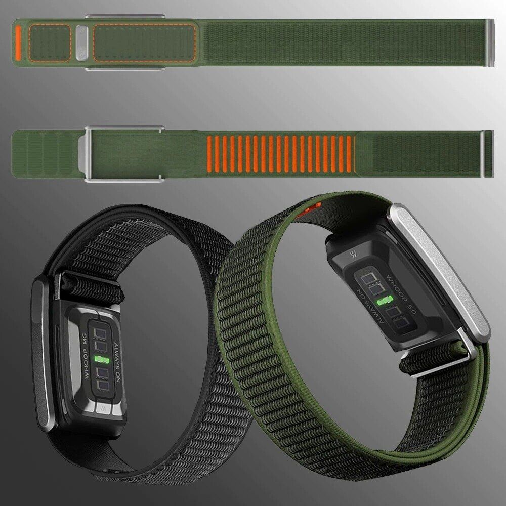Ремешок для часов Deexe Matrix Weave для WHOOP 5.0 - Army Green / Orange. Фото 3 Ремешок для часов Deexe Matrix Weave для WHOOP 5.0 - Army Green / Orange (403112GO). Фото 3 из 6