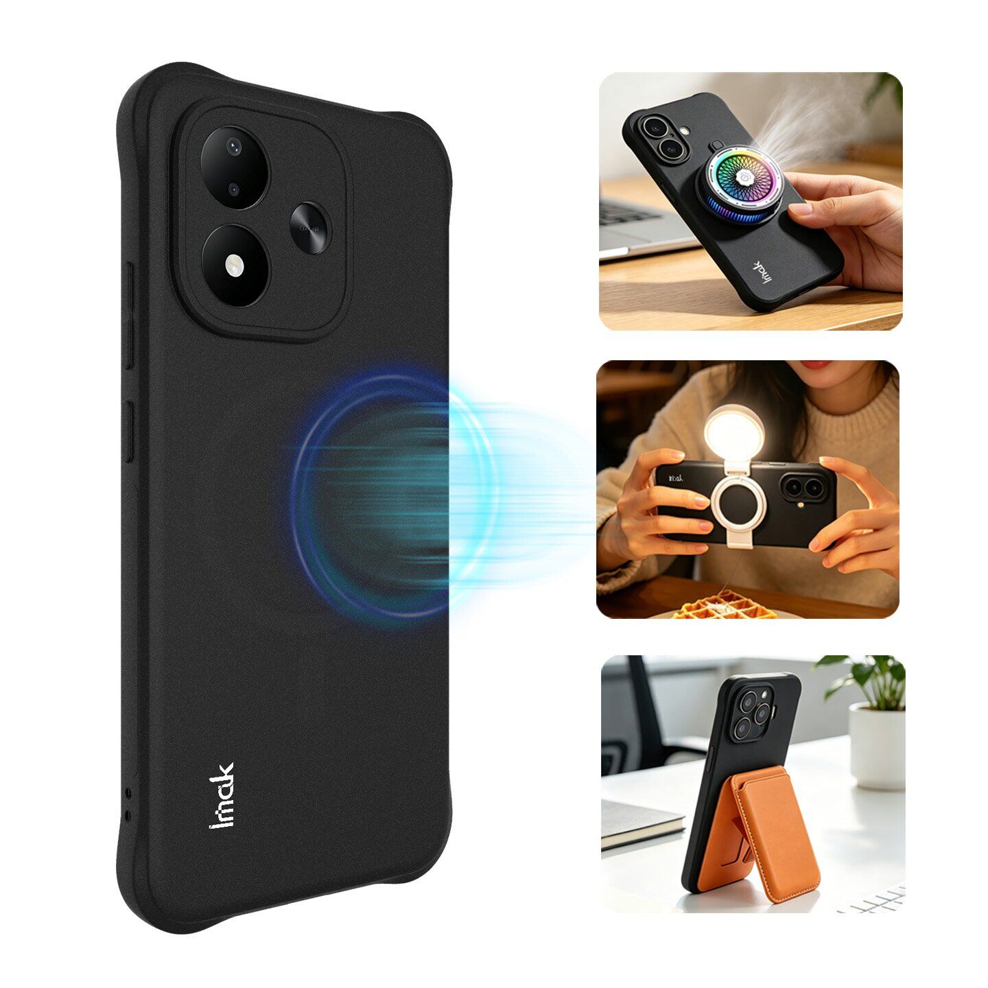 Защитный чехол IMAK Airbag Sand Case with MagSafe для Xiaomi Redmi Note 17 (4G/5G) - Matte Black. Фото 3 Защитный чехол IMAK Airbag Sand Case with MagSafe для Xiaomi Redmi Note 17 (4G/5G) - Matte Black (430034MB). Фото 3 из 11