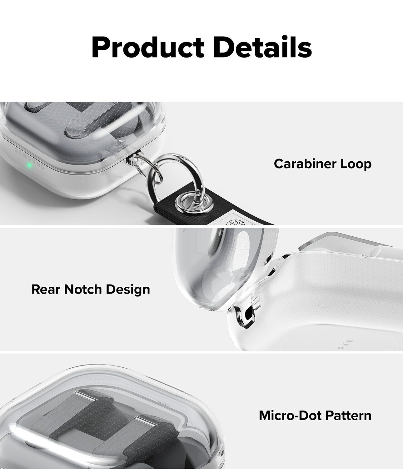 Захисний чохол Ringke Air (FH) для Samsung Galaxy Buds 4 / Buds 4 Pro (8800328818903) - Clear Black. Фото 9 Захисний чохол Ringke Air (FH) для Samsung Galaxy Buds 4 / Buds 4 Pro (8800328818903) - Clear Black (407428B). Фото 9 з 14