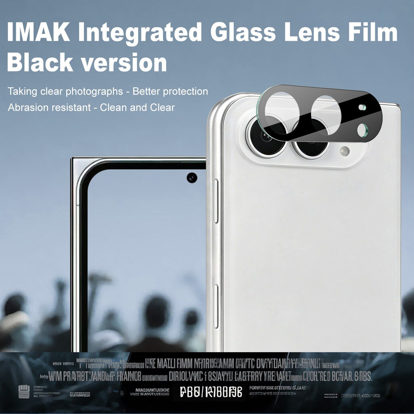 Защитное стекло на камеру IMAK Black Glass Lens для iPhone Duo - Black. Фото 3 Защитное стекло на камеру IMAK Black Glass Lens для iPhone Duo - Black (435036B). Фото 3 из 7