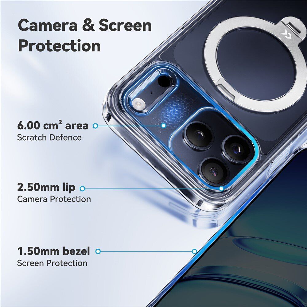 Захисний чохол CASEKOO Crystal Clear Magic Stand для iPhone 18 Pro / 17 Pro - Transparent. Фото 10 Захисний чохол CASEKOO Crystal Clear Magic Stand для iPhone 18 Pro / 17 Pro - Transparent (423636T). Фото 10 з 12