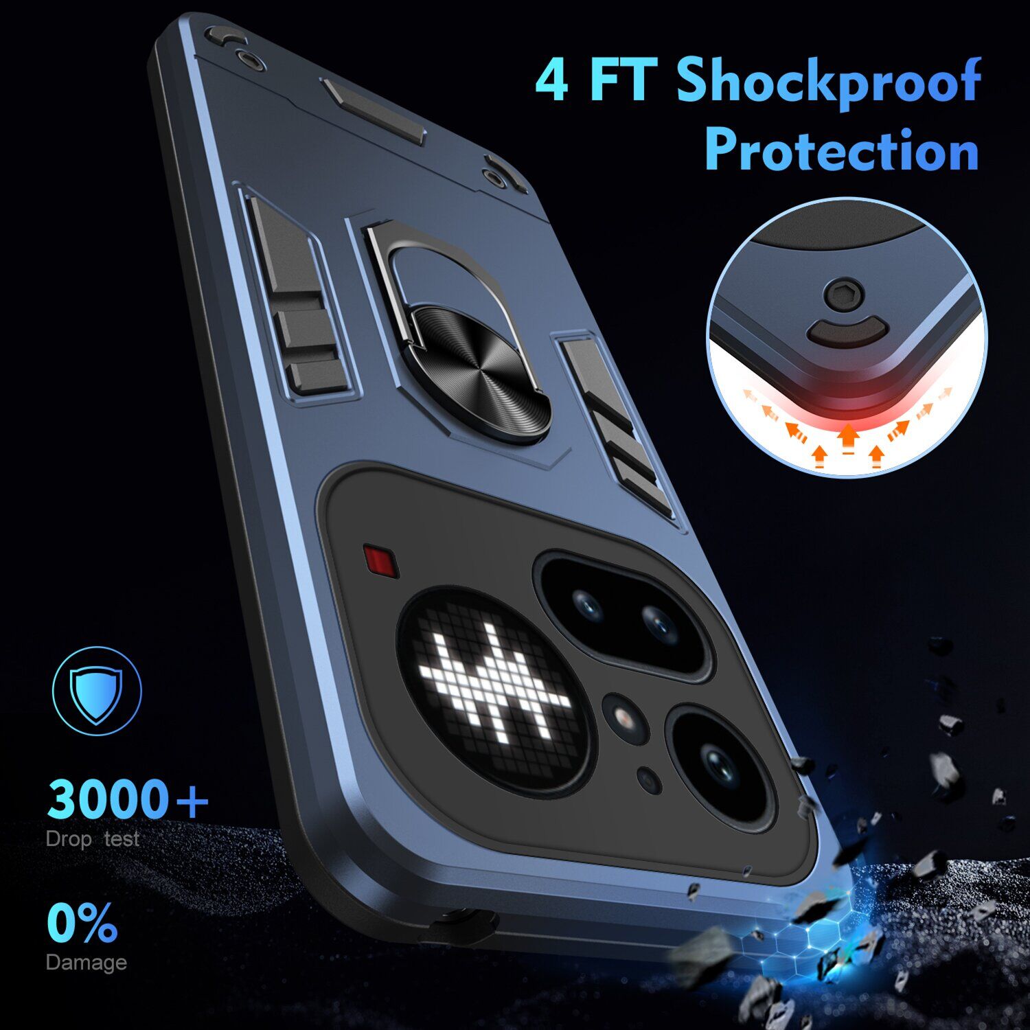 Защитный чехол Deexe Hybrid Shell для Nothing Phone (4a) Pro - Orange. Фото 4 Защитный чехол Deexe Hybrid Shell для Nothing Phone (4a) Pro - Orange (411411O). Фото 4 из 7