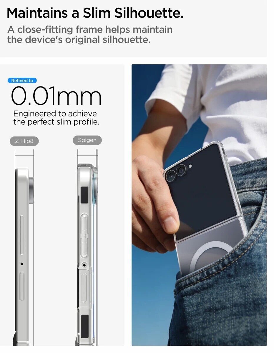 Защитный чехол Spigen AirSkin (MagFit) для Samsung Galaxy Flip 8 (ACS11521) - Clear. Фото 12 Защитный чехол Spigen AirSkin (MagFit) для Samsung Galaxy Flip 8 (ACS11521) - Clear (423559C). Фото 12 из 15