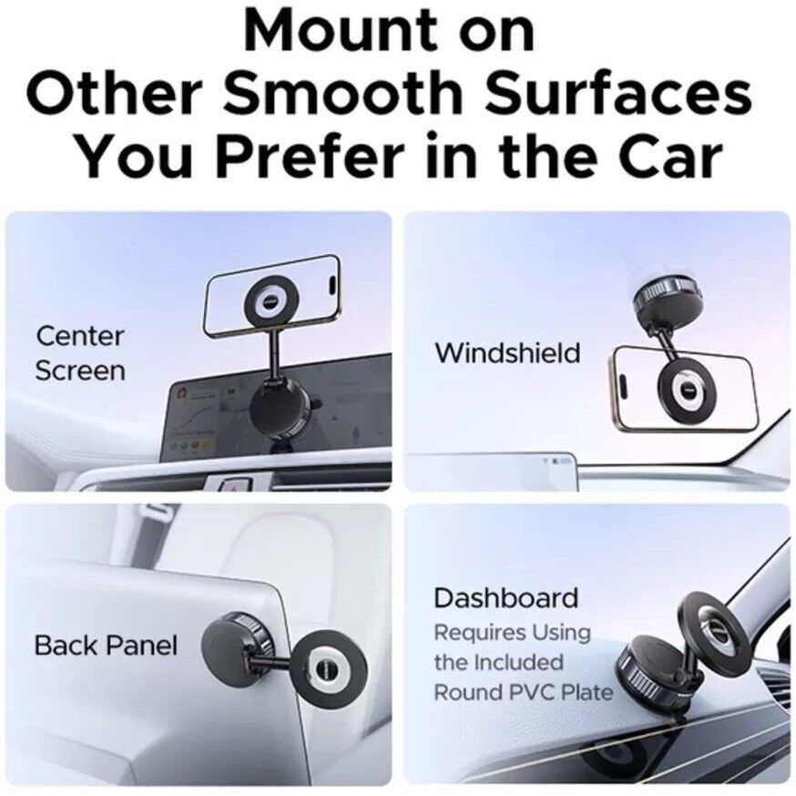 Автомобильный держатель UGREEN LP970 Suction Cup Magnetic Phone Mount - Metal Gray. Фото 7 Автомобильный держатель UGREEN LP970 Suction Cup Magnetic Phone Mount - Metal Gray (982714H). Фото 7 из 8