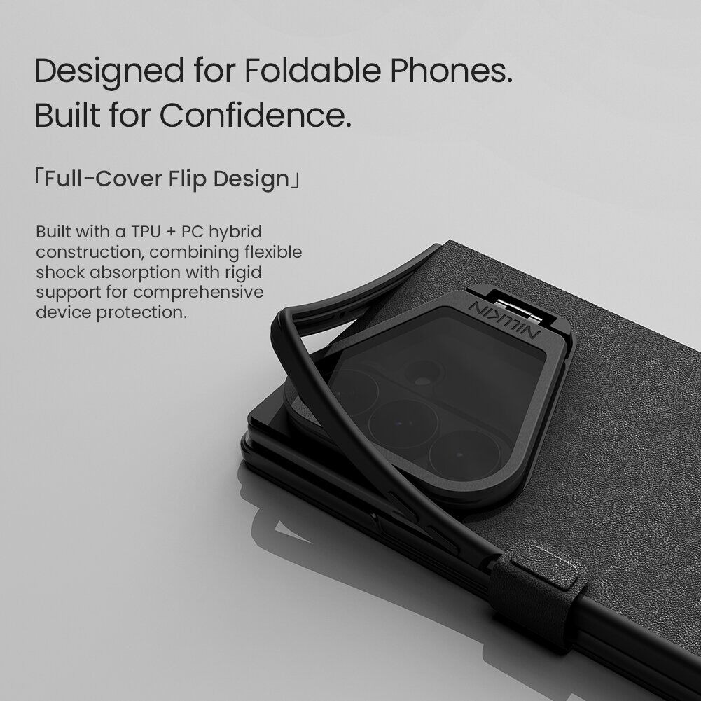 Чехол-книжка NILLKIN Qin Prop Silicone Leather Case для Samsung Galaxy Fold 8 Ultra - Black. Фото 11 Чехол-книжка NILLKIN Qin Prop Silicone Leather Case для Samsung Galaxy Fold 8 Ultra - Black (424083B). Фото 11 из 17