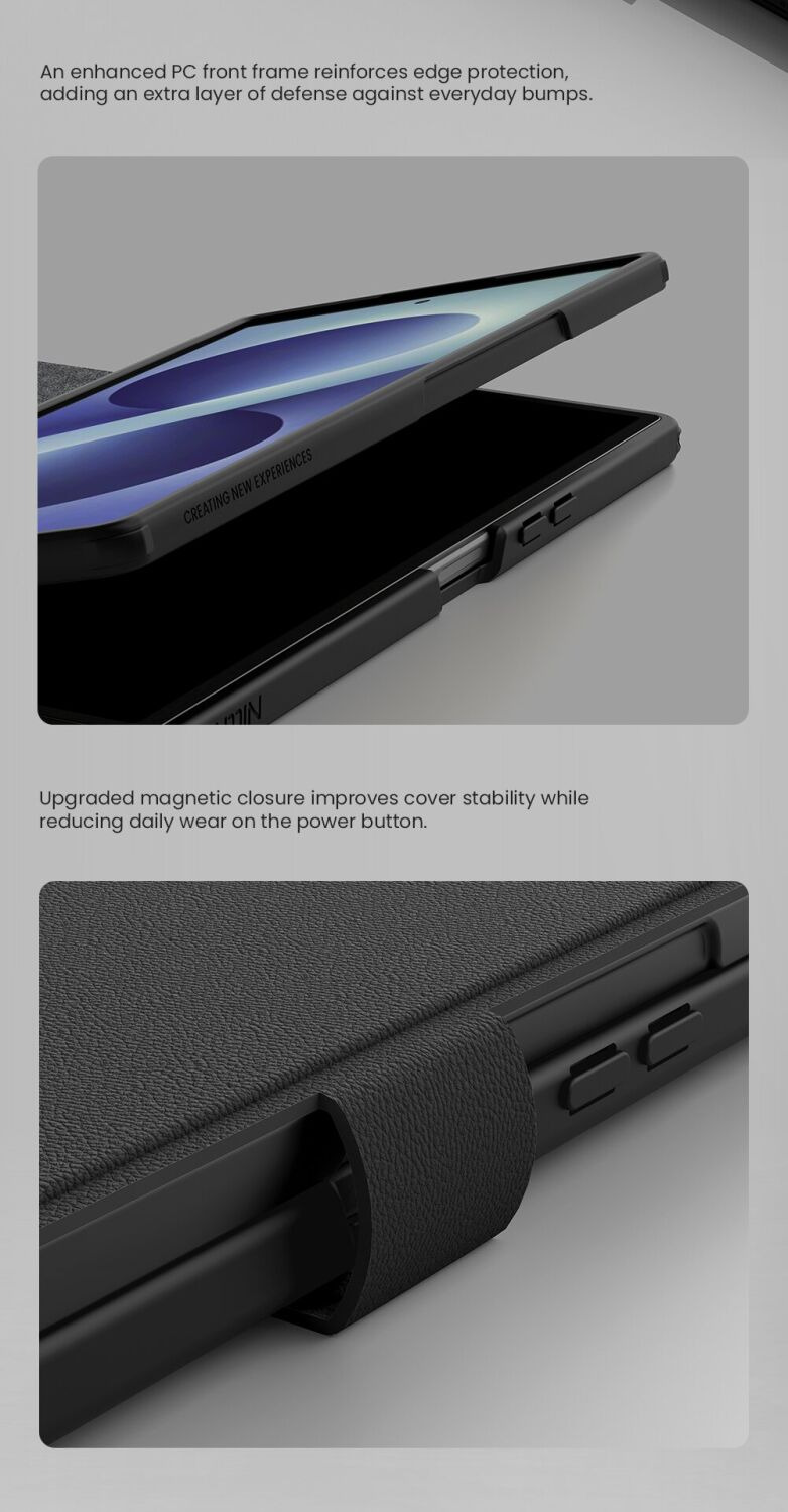 Чехол-книжка NILLKIN Qin Prop Silicone Leather Case для Samsung Galaxy Fold 8 Ultra - Black. Фото 12 Чехол-книжка NILLKIN Qin Prop Silicone Leather Case для Samsung Galaxy Fold 8 Ultra - Black (424083B). Фото 12 из 17