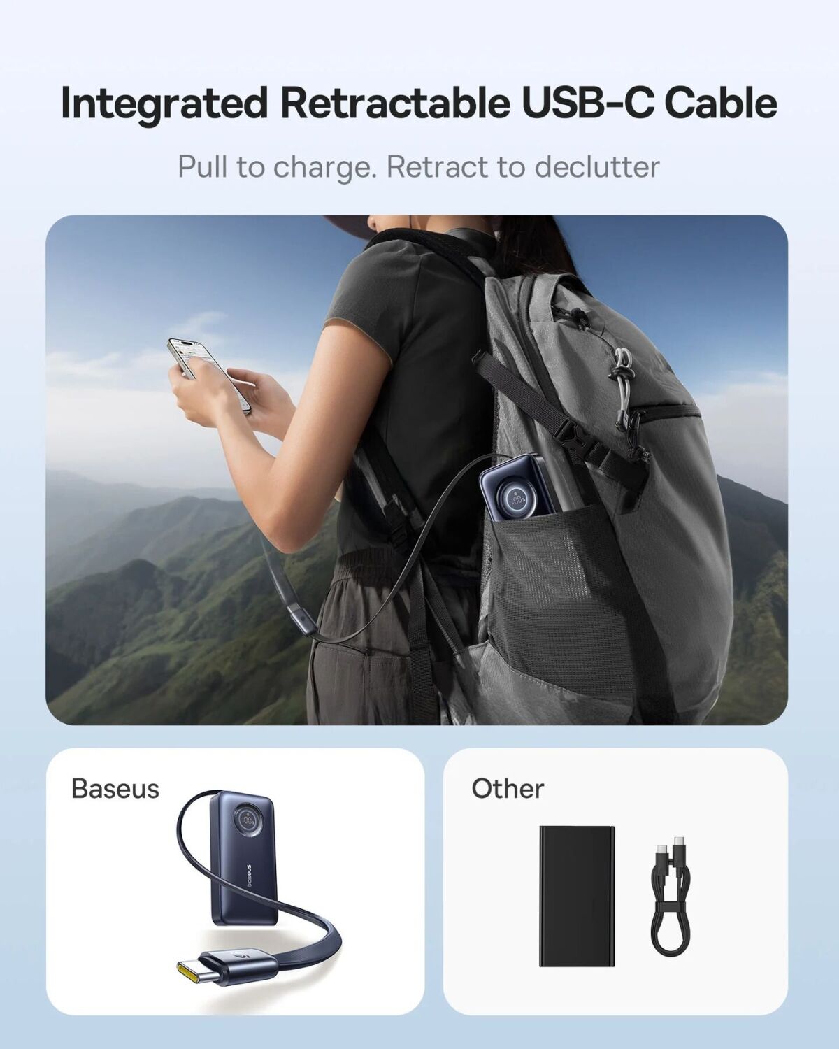 Внешний аккумулятор Baseus EnerCore CR11 67W (20000mAh) + кабель Type-C (PPNMS) - Black. Фото 12 Внешний аккумулятор Baseus EnerCore CR11 67W (20000mAh) + кабель Type-C (PPNMS) - Black (995798B). Фото 12 из 14