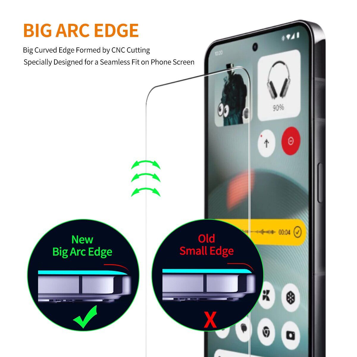 Защитное стекло ENKAY 0.26mm 9H для Nothing Phone (4a) Pro / Phone (4a). Фото 4 Защитное стекло ENKAY 0.26mm 9H для Nothing Phone (4a) Pro / Phone (4a) (411417). Фото 4 из 6