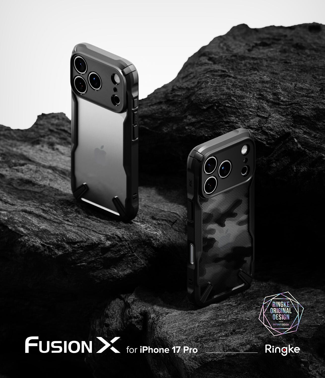 Защитный чехол Ringke Fusion X для iPhone 17 Pro (8800328810914) - Camo Black. Фото 2 Защитный чехол Ringke Fusion X для iPhone 17 Pro (8800328810914) - Camo Black (422700C). Фото 2 из 10