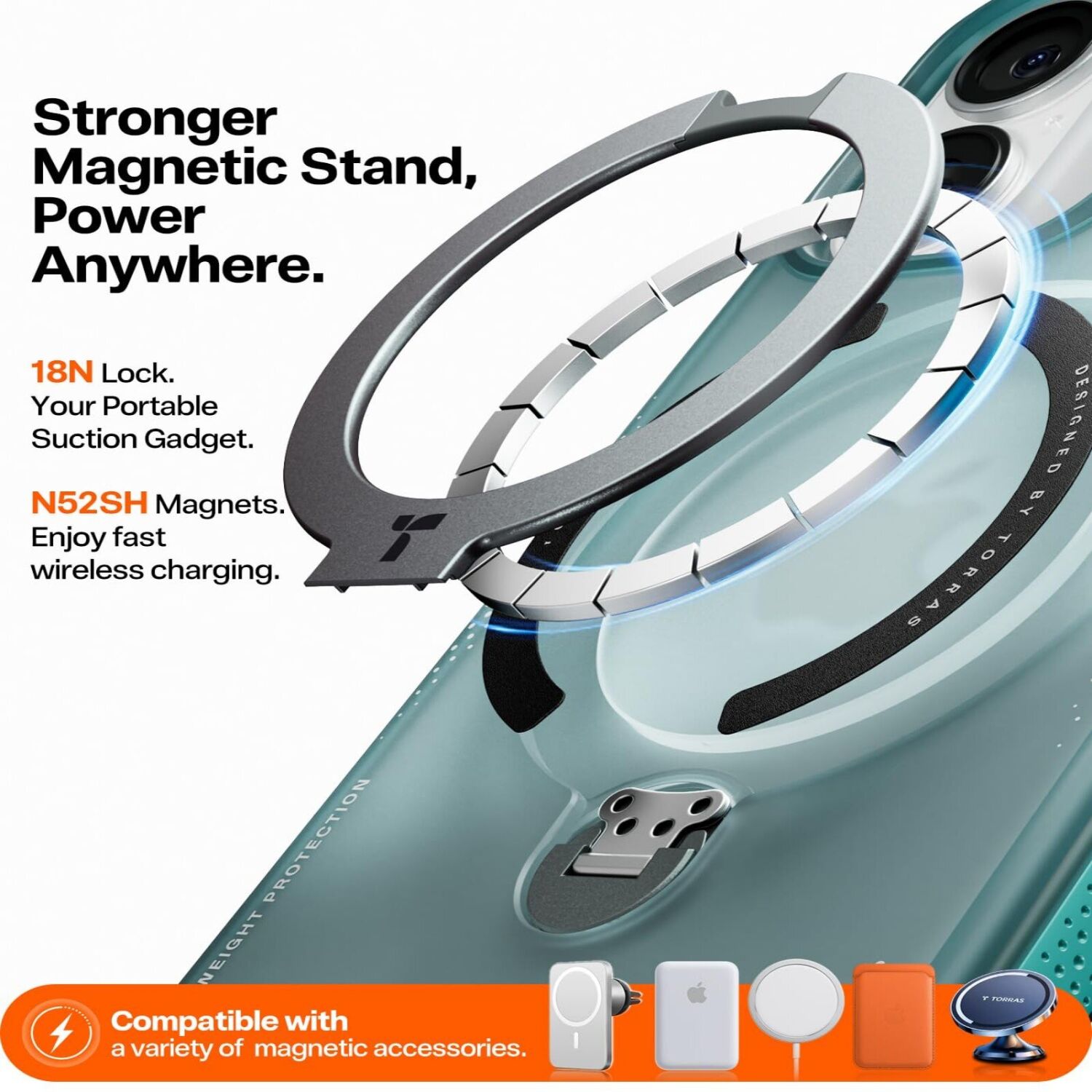 Захисний чохол TORRAS Ostand Q3 Air для iPhone 17 - Black. Фото 5 Захисний чохол TORRAS Ostand Q3 Air для iPhone 17 - Black (389396B). Фото 5 з 8