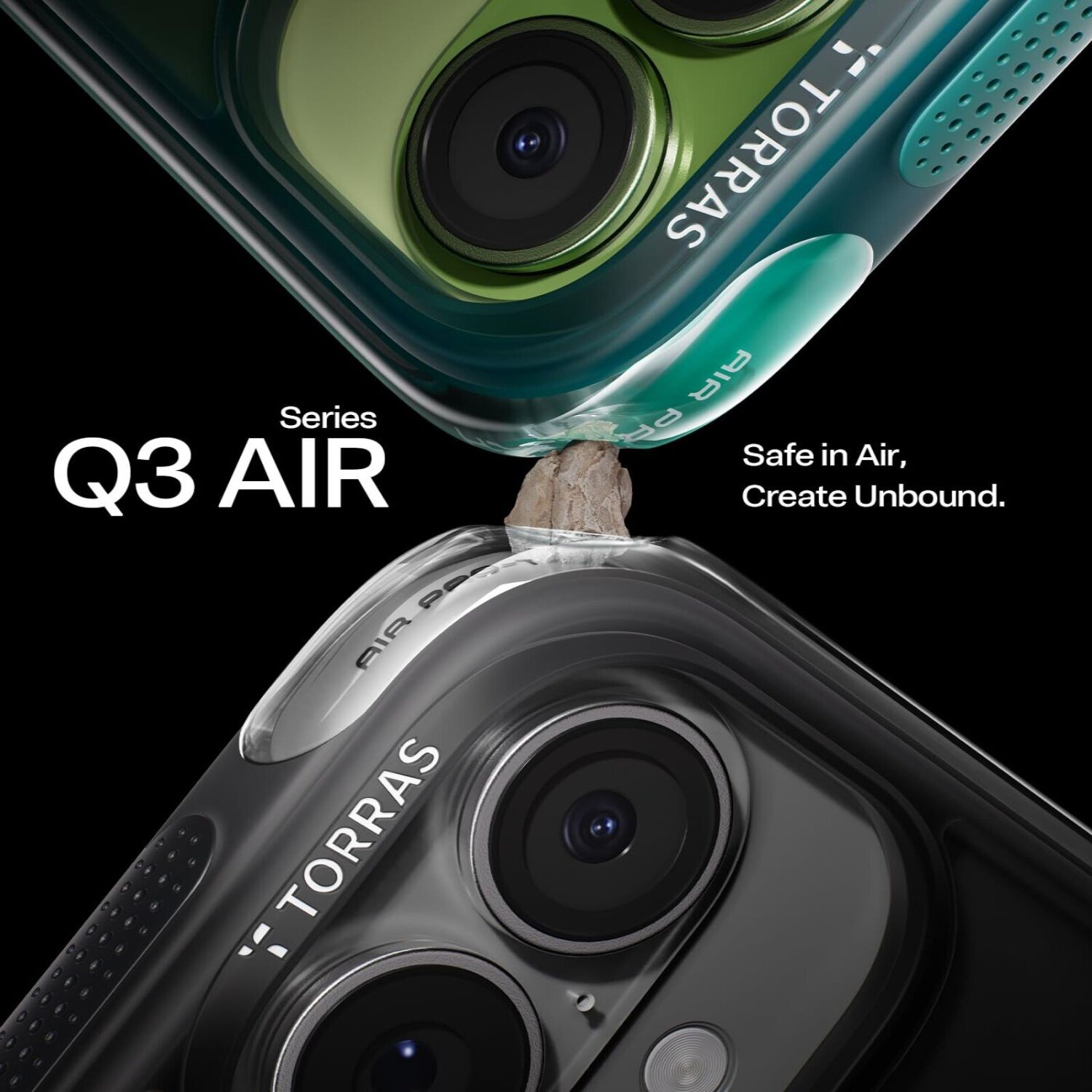 Захисний чохол TORRAS Ostand Q3 Air для iPhone 17 - Black. Фото 2 Захисний чохол TORRAS Ostand Q3 Air для iPhone 17 - Black (389396B). Фото 2 з 8