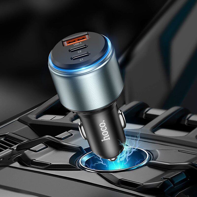 Автомобильное зарядное устройство HOCO NZ9 Galloper 95W (2C+U) - Black. Фото 7 Автомобильное зарядное устройство HOCO NZ9 Galloper 95W (2C+U) - Black (923420B). Фото 7 из 10