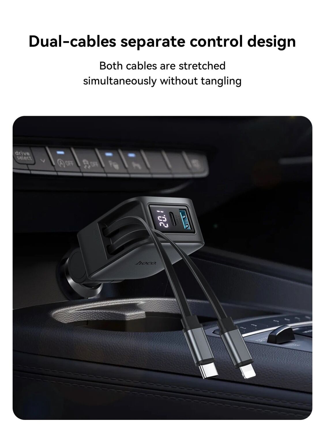 Автомобильное зарядное устройство Hoco Z67A Triunfar PD60W (USB + Type-C) + кабель Type-C to Lightning - Black. Фото 11 Автомобильное зарядное устройство Hoco Z67A Triunfar PD60W (USB + Type-C) + кабель Type-C to Lightning - Black (923416B). Фото 11 из 16