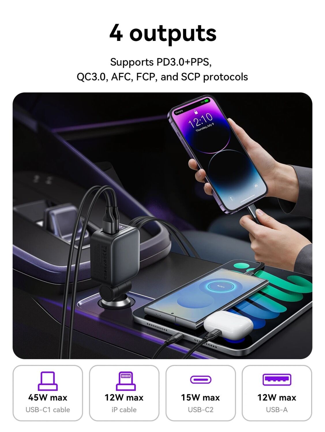 Автомобильное зарядное устройство Hoco Z67A Triunfar PD60W (USB + Type-C) + кабель Type-C to Lightning - Black. Фото 9 Автомобильное зарядное устройство Hoco Z67A Triunfar PD60W (USB + Type-C) + кабель Type-C to Lightning - Black (923416B). Фото 9 из 16