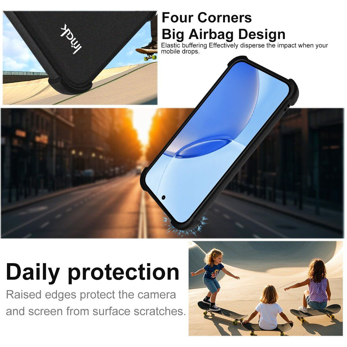 Захисний чохол IMAK Airbag Sand Case для Realme 16 Pro - Black. Фото 6 Захисний чохол IMAK Airbag Sand Case для Realme 16 Pro - Black (428010B). Фото 6 з 9
