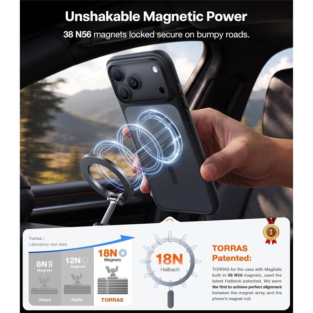 Защитный чехол TORRAS Guardian-Mag (with MagSafe) для Apple iPhone 18 Pro - Blue. Фото 4 Защитный чехол TORRAS Guardian-Mag (with MagSafe) для Apple iPhone 18 Pro - Blue (423602L). Фото 4 из 10