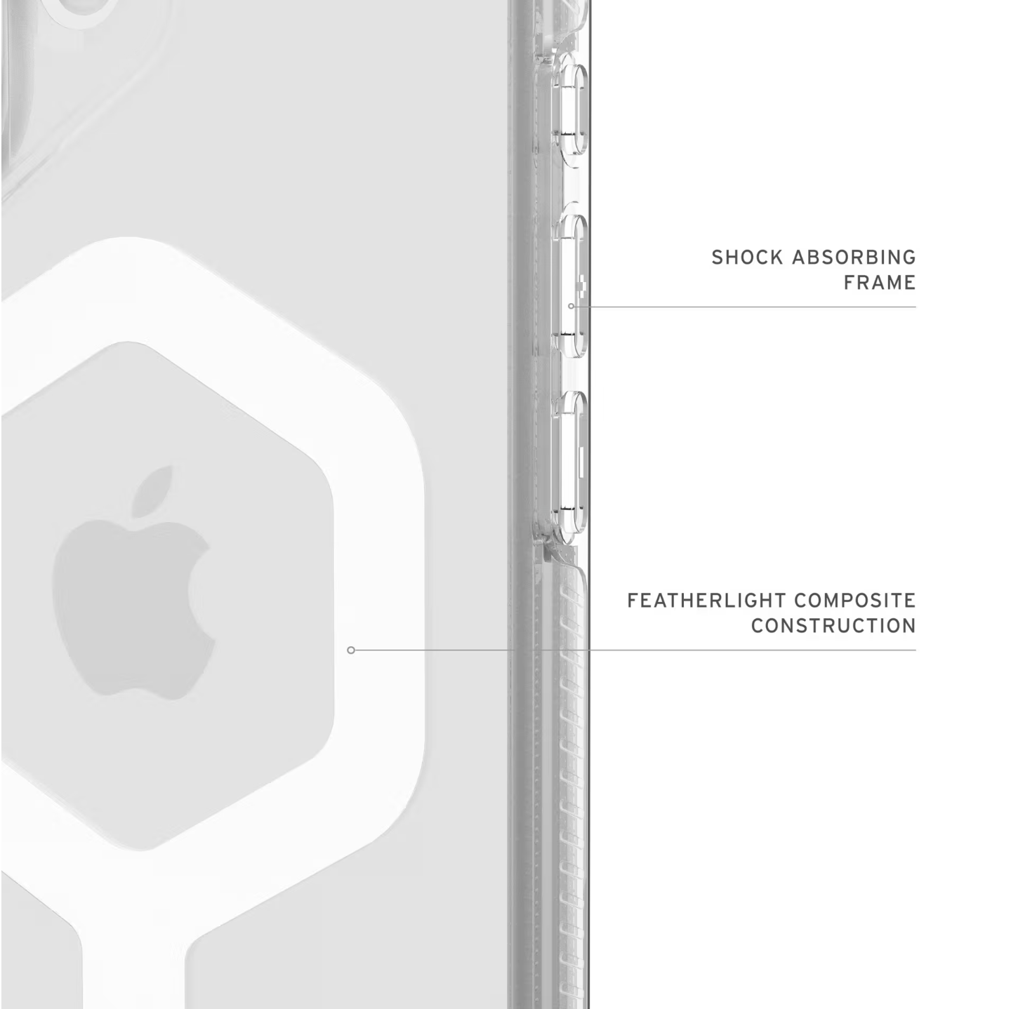 Защитный чехол URBAN ARMOR GEAR Plyo MagSafe для iPhone 17 (114531114341) - Ice / White. Фото 7 Защитный чехол URBAN ARMOR GEAR Plyo MagSafe для iPhone 17 (114531114341) - Ice / White (389380I). Фото 7 из 9