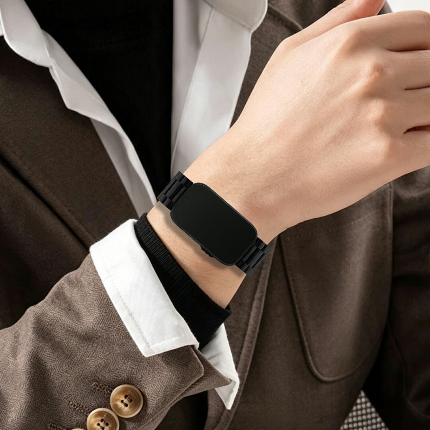 Ремешок Deexe Steel Strap для Garmin CIRQA - Black. Фото 6 Ремешок Deexe Steel Strap для Garmin CIRQA - Black (362605B). Фото 6 из 7