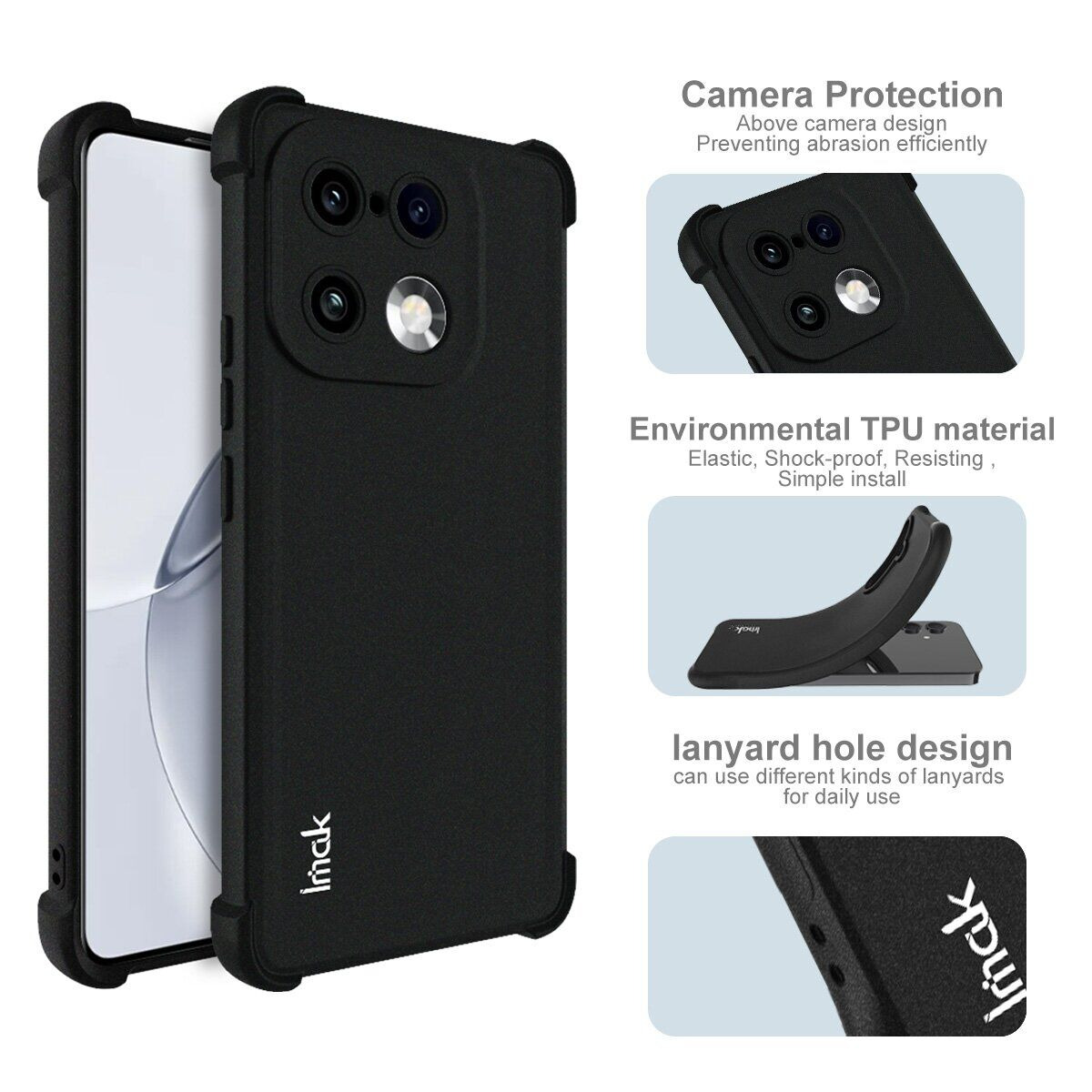 Захисний чохол IMAK Airbag Sand Case для Realme 16 Pro Plus - Black. Фото 7 Захисний чохол IMAK Airbag Sand Case для Realme 16 Pro Plus - Black (428512B). Фото 7 з 9