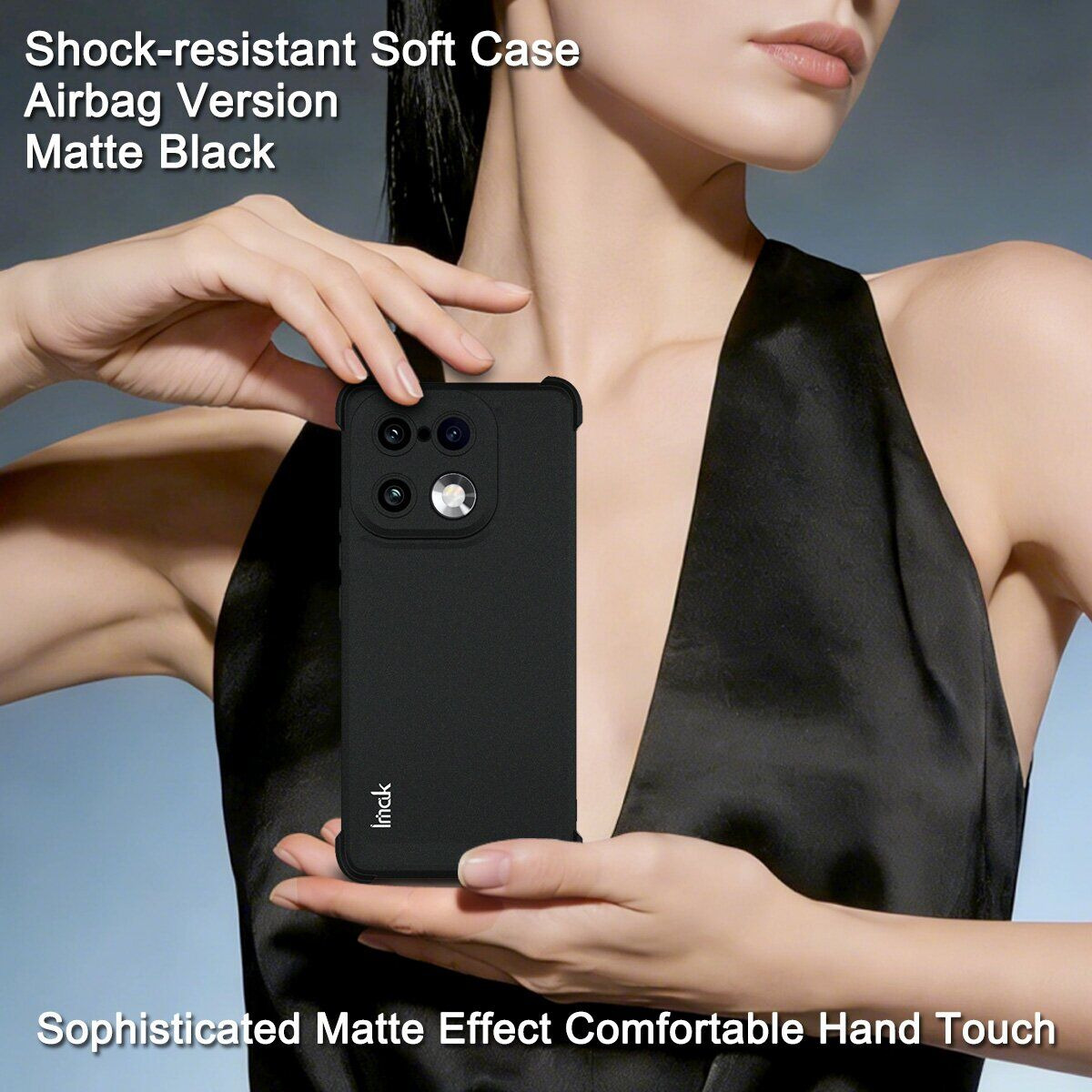 Захисний чохол IMAK Airbag Sand Case для Realme 16 Pro Plus - Black. Фото 3 Захисний чохол IMAK Airbag Sand Case для Realme 16 Pro Plus - Black (428512B). Фото 3 з 9