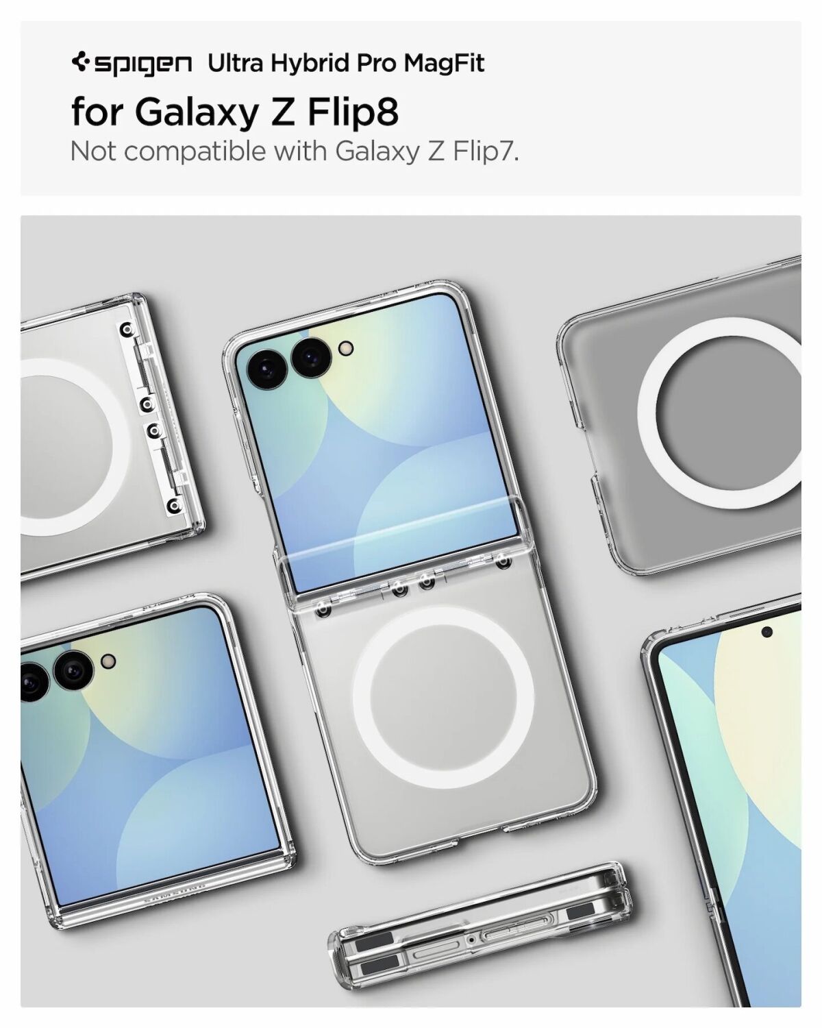 Защитный чехол Spigen Ultra Hybrid Pro (MagFit) (FF) для Samsung Galaxy Flip 8 (ACS11524) - Clear. Фото 7 Защитный чехол Spigen Ultra Hybrid Pro (MagFit) (FF) для Samsung Galaxy Flip 8 (ACS11524) - Clear (423561C). Фото 7 из 13