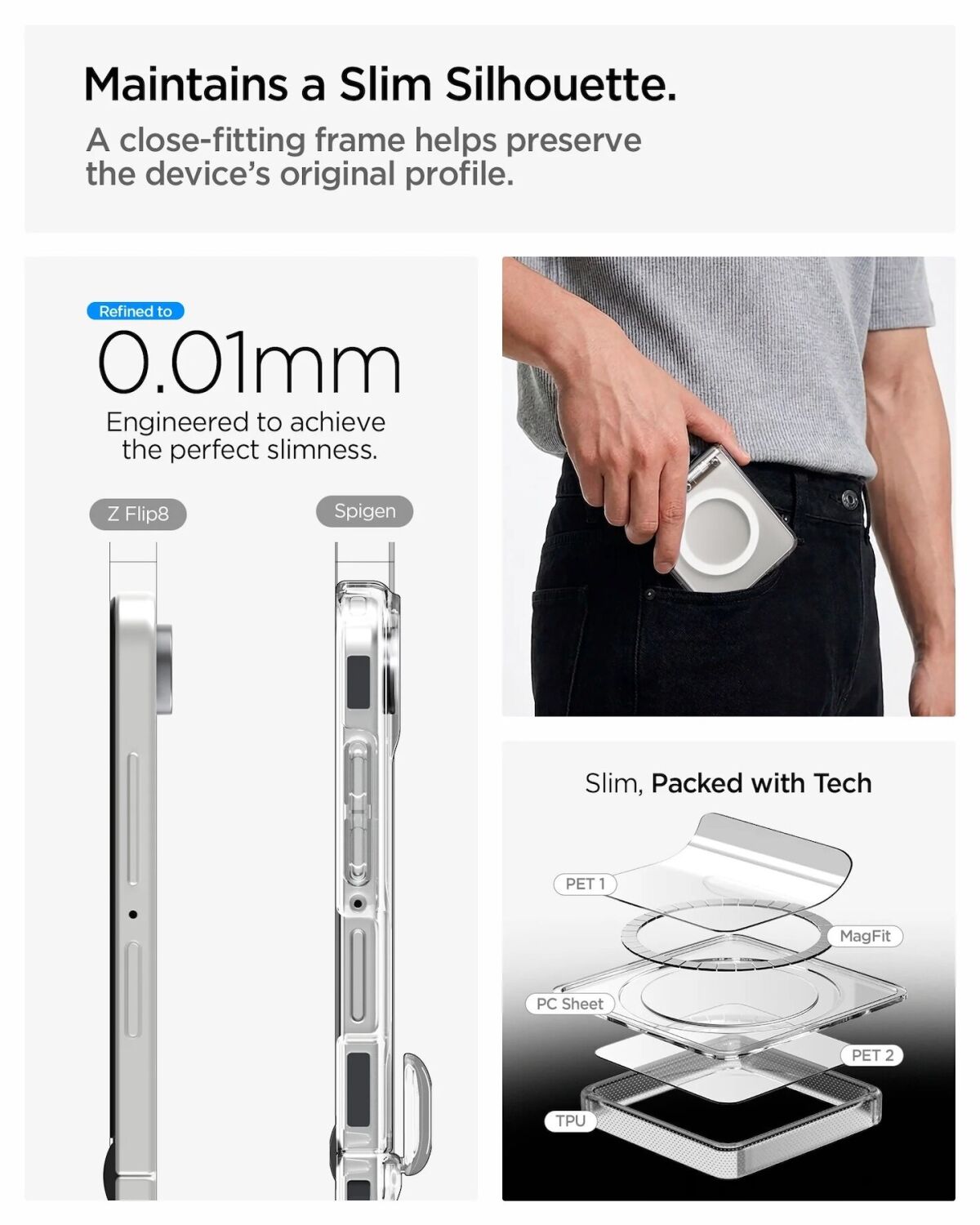 Защитный чехол Spigen Ultra Hybrid Pro (MagFit) (FF) для Samsung Galaxy Flip 8 (ACS11524) - Clear. Фото 10 Защитный чехол Spigen Ultra Hybrid Pro (MagFit) (FF) для Samsung Galaxy Flip 8 (ACS11524) - Clear (423561C). Фото 10 из 13