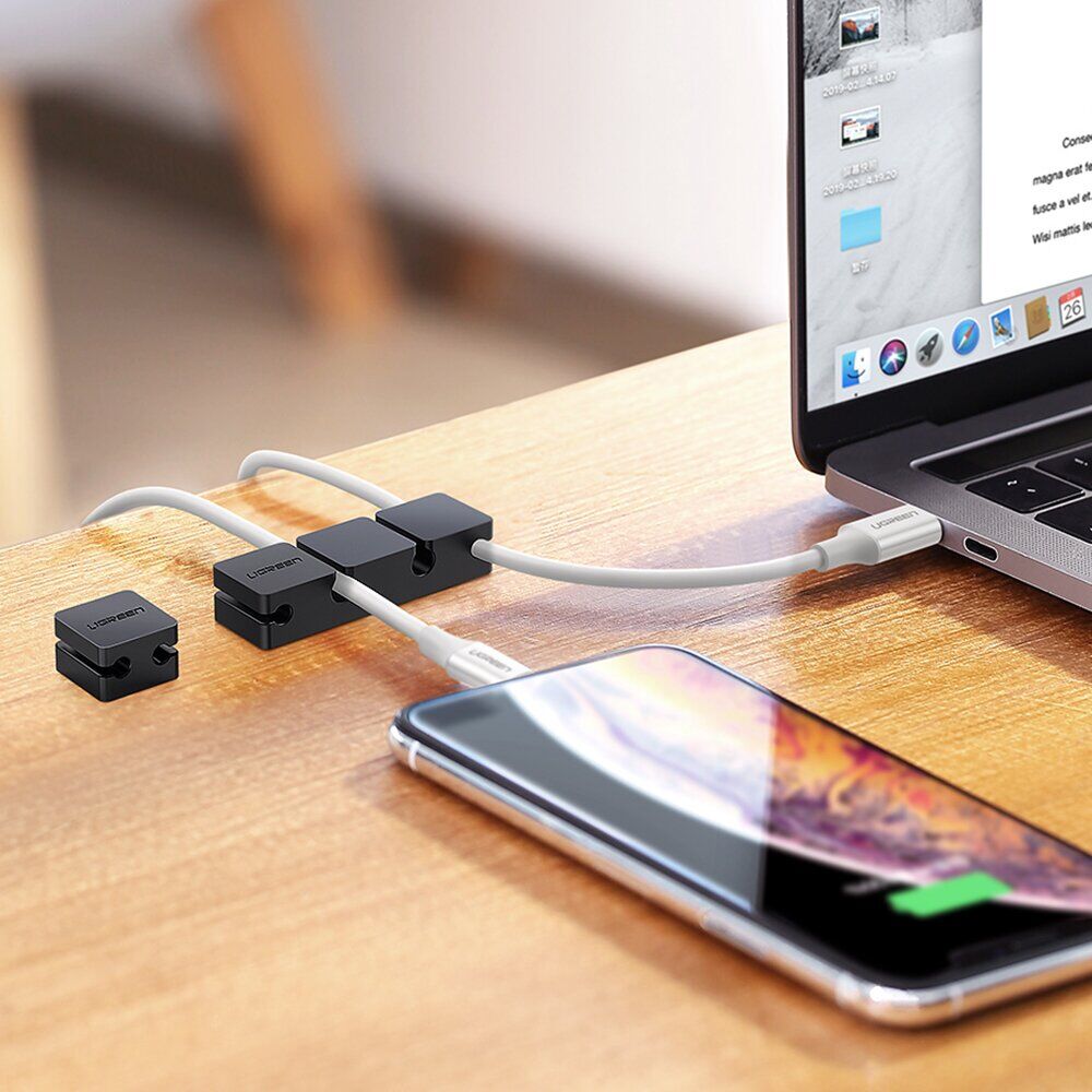 Тримач для кабелів UGREEN Cable Clips Organizer - Black. Фото 5 Тримач для кабелів UGREEN Cable Clips Organizer - Black (995903B). Фото 5 з 9