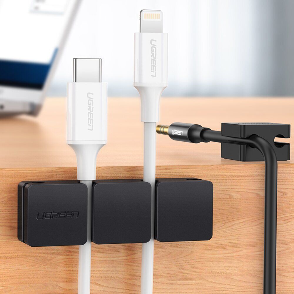 Тримач для кабелів UGREEN Cable Clips Organizer - Black. Фото 3 Тримач для кабелів UGREEN Cable Clips Organizer - Black (995903B). Фото 3 з 9