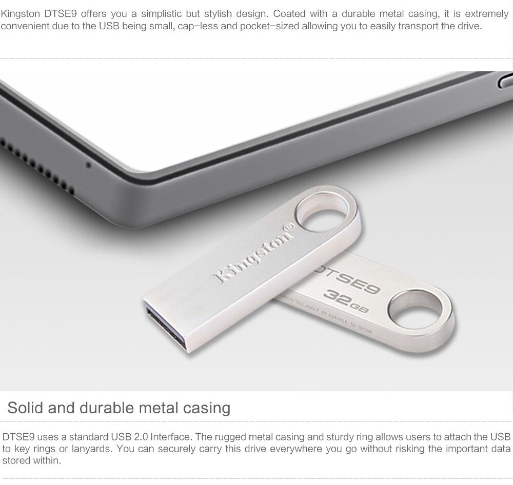 Флеш-память Kingston DT SE9 16GB Metal (DTSE9H/16GB). Фото 5 Флеш-память Kingston DT SE9 16GB Metal (DTSE9H/16GB) (989807). Фото 5 из 7